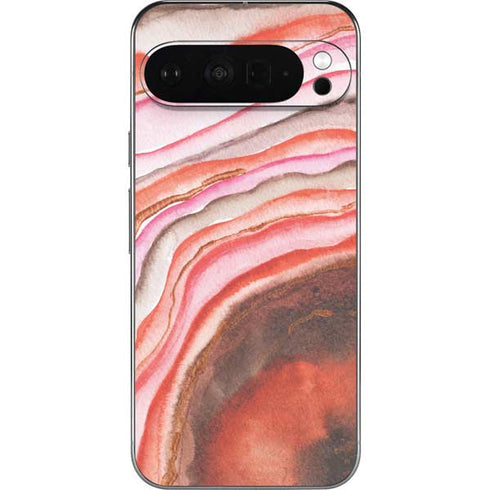 Orange Watercolor Geode Pixel 9 Pro XL Skin